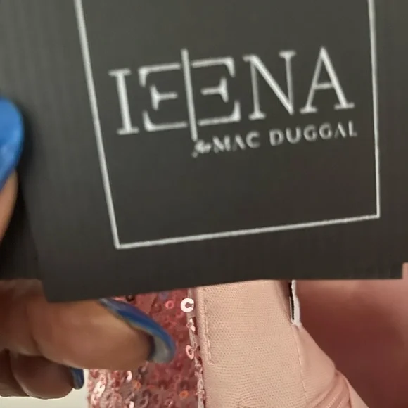 Mac Duggal Pink Sequin Backless Dress